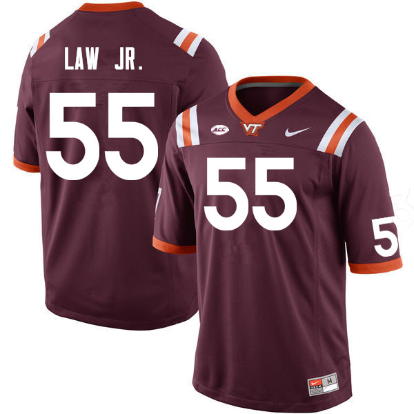 Men #55 Lemar Law Jr. Virginia Tech Hokies College Football Jerseys Sale-Maroon